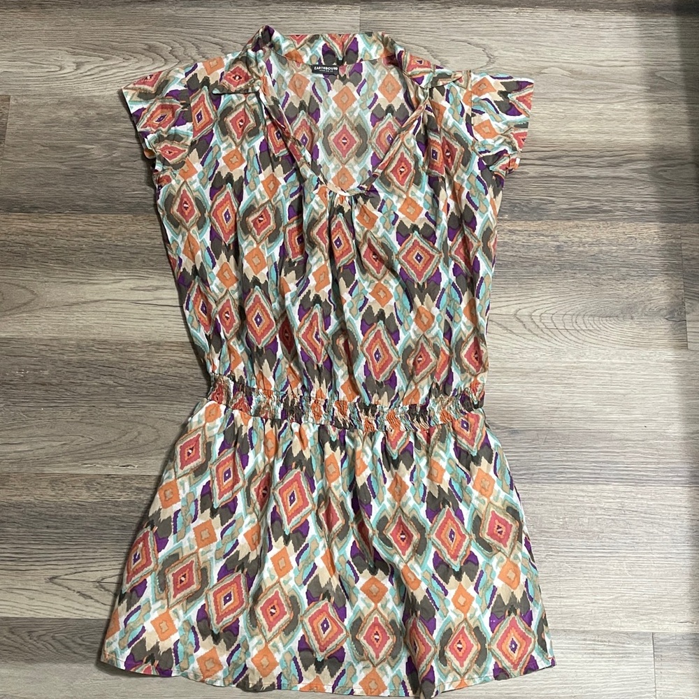 EARTHBOUND Multicolor Geometric Mini Dress Size M